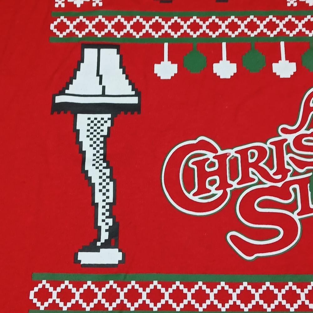 2XL Adult A Christmas Story Leg Lamp Broken Glasses Red T-Shirt Short Sleeve